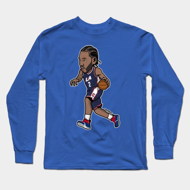 Kawhi Leonard LAC Cartoon Style Long Sleeve T-Shirt by ray1007